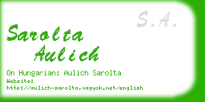 sarolta aulich business card